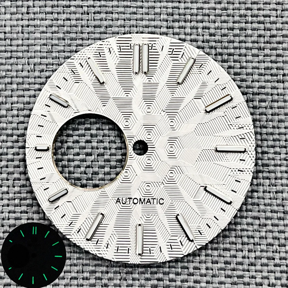 31mm New NH38 Watch Dial Transparent Skeletonized Watch Face Modified Diving Watch Face Green Luminous Scale Dial
