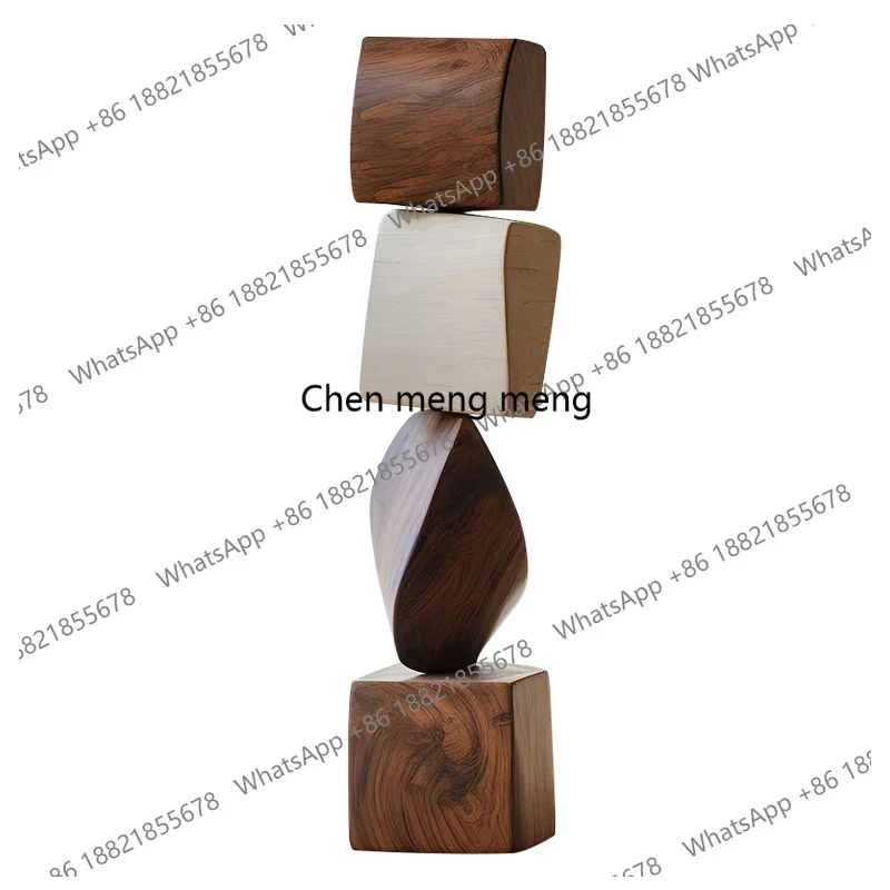 Hotel Sales Office Wood Carving Floor Ornament Entrance Living Room Model Room Decoration