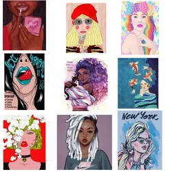 Fashion Woman Patch Iron on Patches for Clothing Thermoadhesive Patches Thermal Sticker Heat Transfer Decoration Appliqued