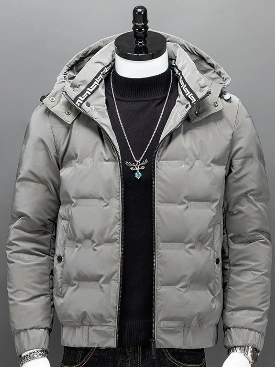 

New Men's down Jaet ort Thiened Casual Korean Version Warm Hooded Faionable Winter Outerwear Trendy Streetwear Ci C...