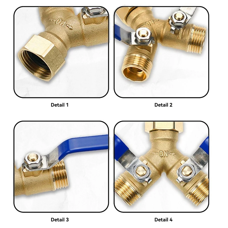 Gartenschlauch-Splitter, Schlauch-Y-Splitter mit Abschaltung, Schlauch-Splitter 2-Wege-Hochleistung, Y-Ventil 3/4 Zoll GHT-Gewinde