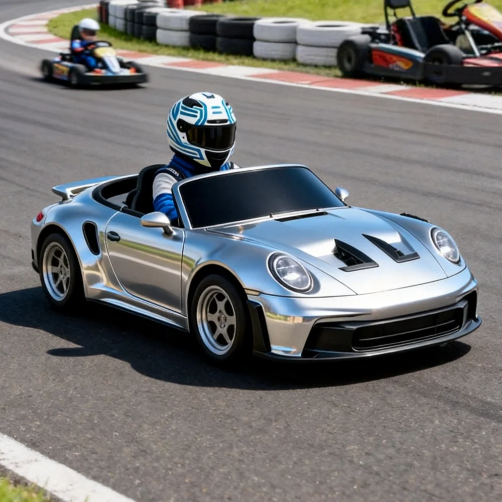 Adult  High‑Performance Electric Drift Go Kart Two Seater Retro Luxury Built‑in Audio Outdoor Drifting Kart