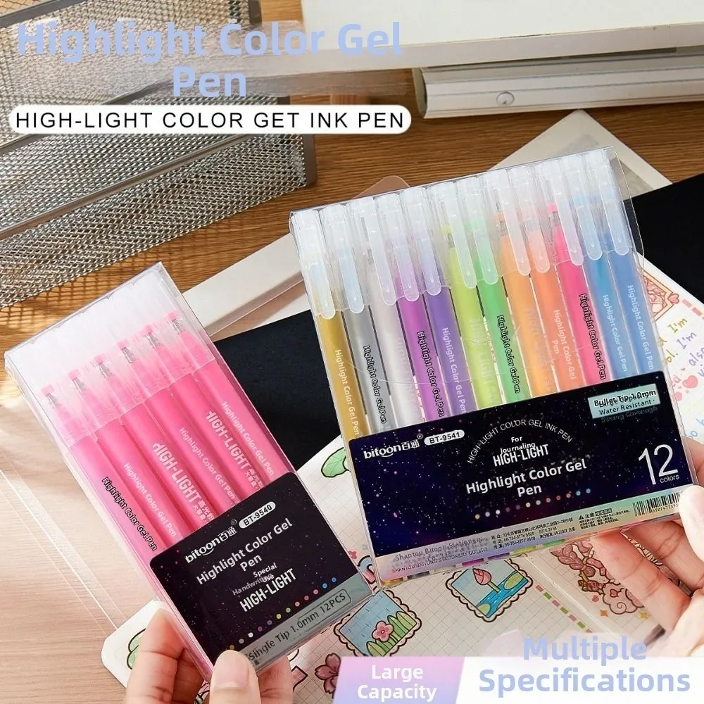 

12 цветов/набор, модная цветная гелевая ручка с чернилами, 0,1 мм, ST-наконечник, макарон/моранди/ретро, цветная шариковая ручка, ручка для подписи, школьный офис