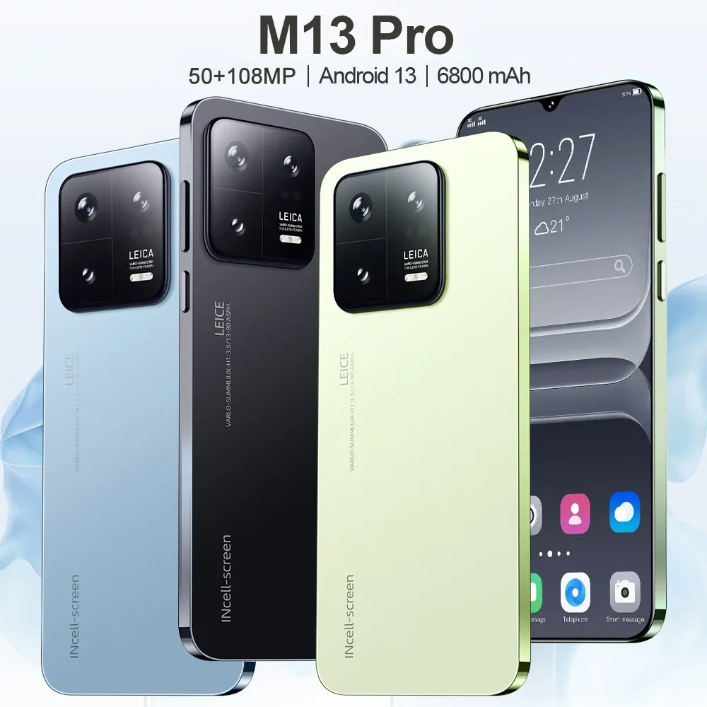 Hot Selling Smartphone M13 Pro Android 7.3 Large HD Screen Dual-Sim Dual-Standby Smartphone Global Version Mobile Phone Cheap