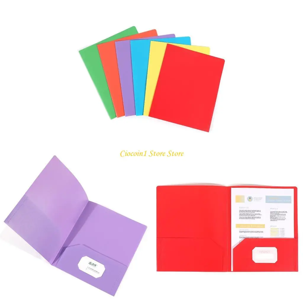 

A3PC 1/6Pcs Folders with Two Pockets Holds 100 Sheets Two Pocket Document Folder