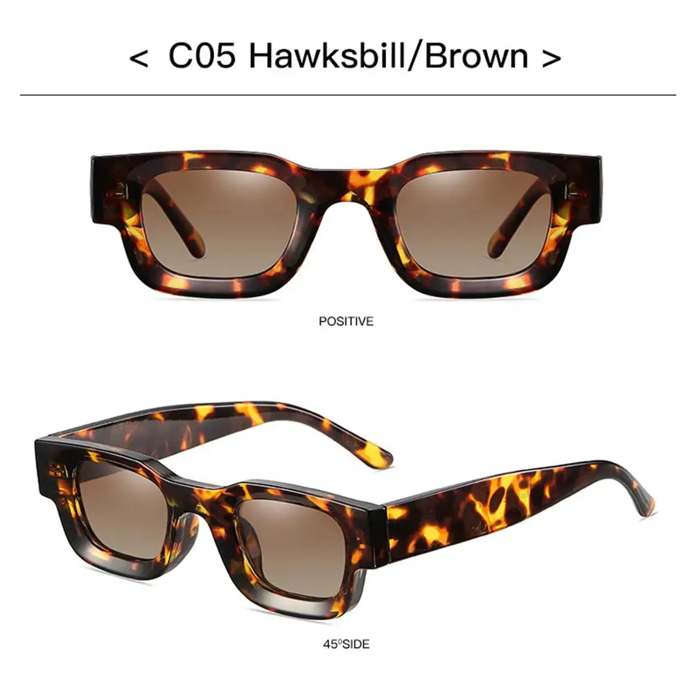 남녀공용 소형 사각 프레임 선글라스, 편광 선글라스 쉐이드, 패션 UV400