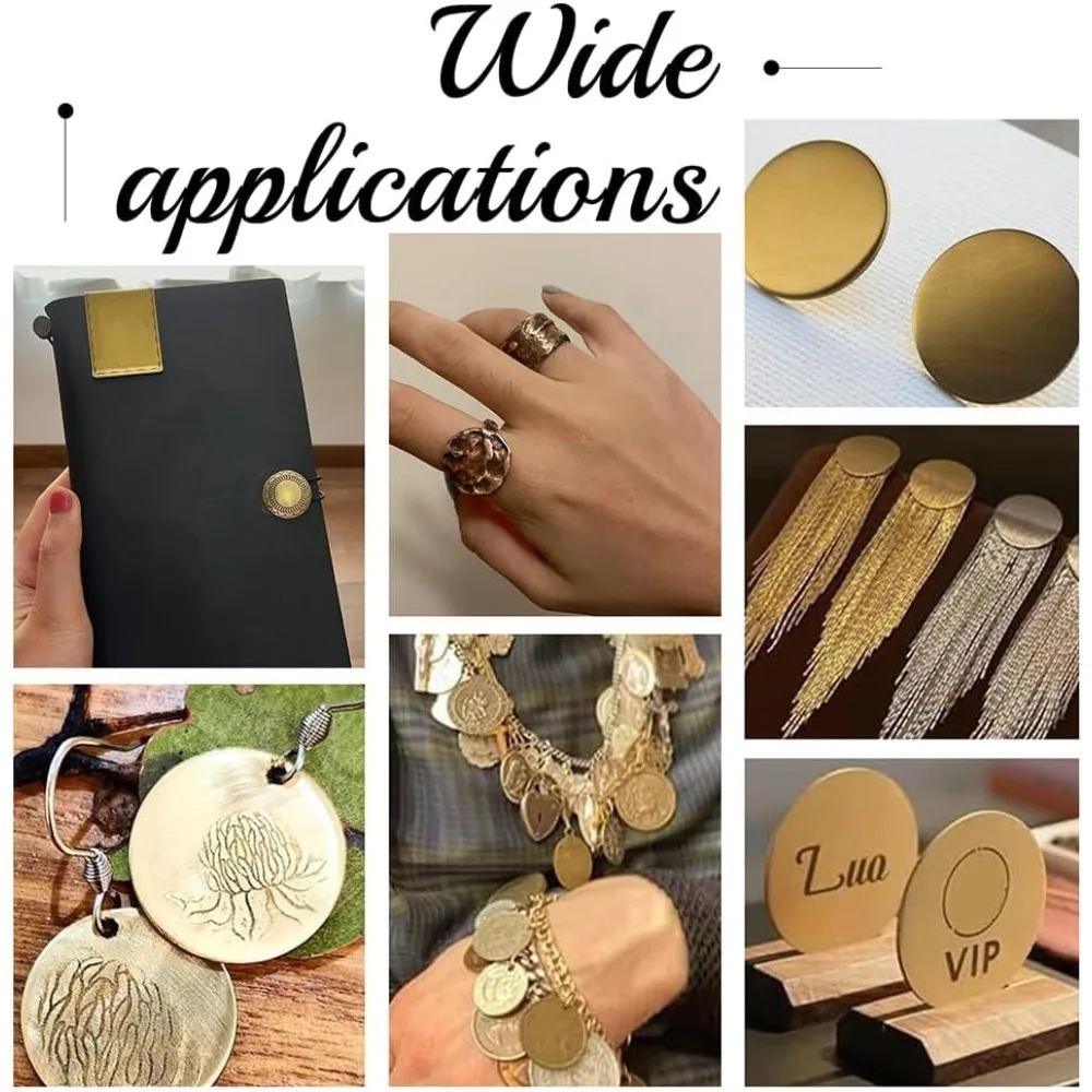 60pcs Brass Tags for Stamping 20mm Metal Stamping Blanks 24 Gauge Circle Brass Discs Circle Tags Golden Solid Blank Coins image 3
