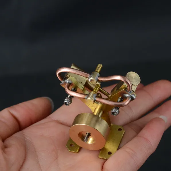 Mini V-type double cylinder steam engine model