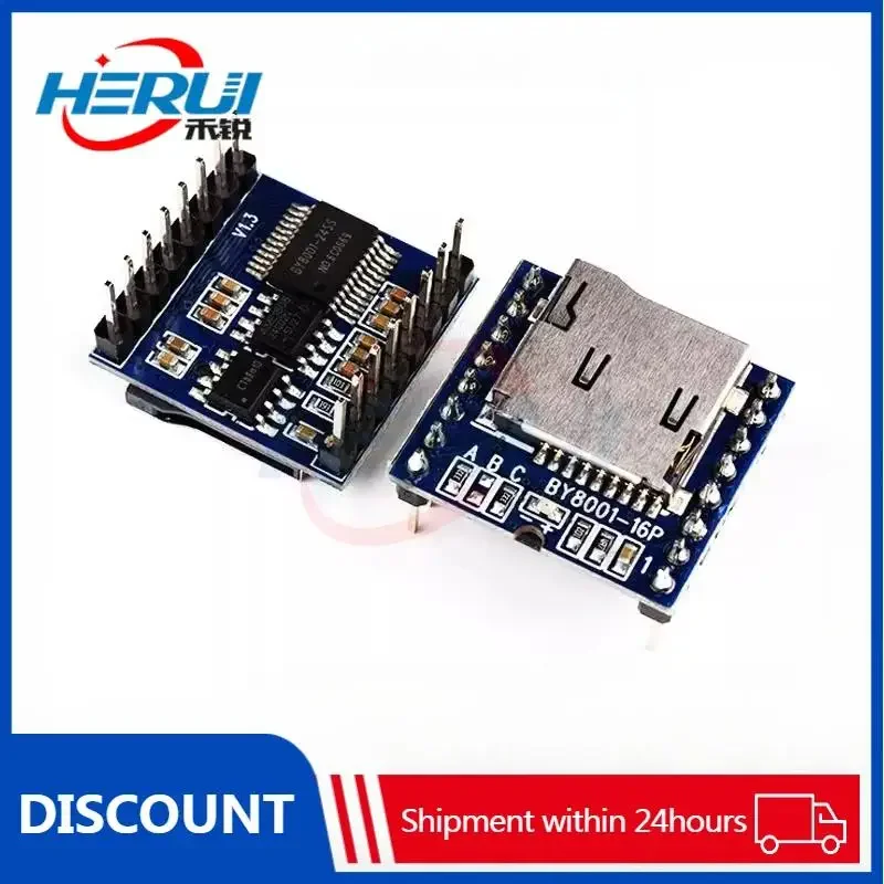 

MP3 module / Serial port USB voice / SD card music module / Voice module BY8001-16P