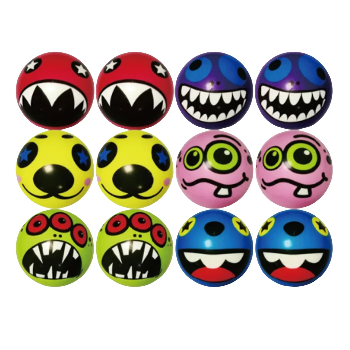 12PCS Expression Soft Balls Toy Funny Sponge Stress Ball Squeeze Smiley Face Grimace PU Foam For Kids For Adults Sports Toy Ball