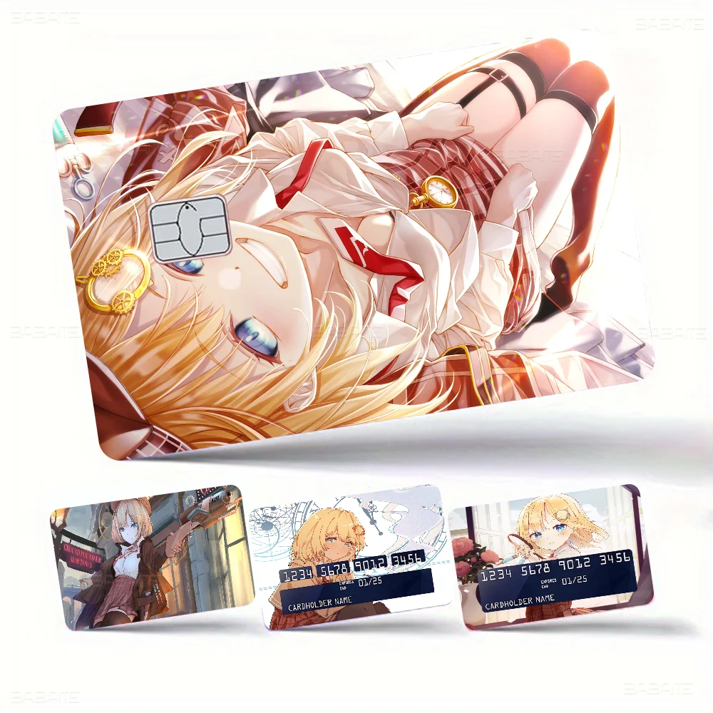 Hololive Watson Amelia Game Anime Sticker Film Skin Cover Case for Small Large No Chip Debit Credit Card Front Side