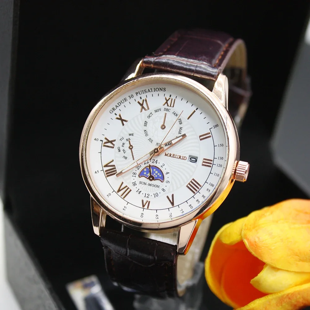 남성용 방수 진짜 석영 시계 세트, 투루 지갑 안경, 충격 방지 하이 퀄리티 패션, 3 개