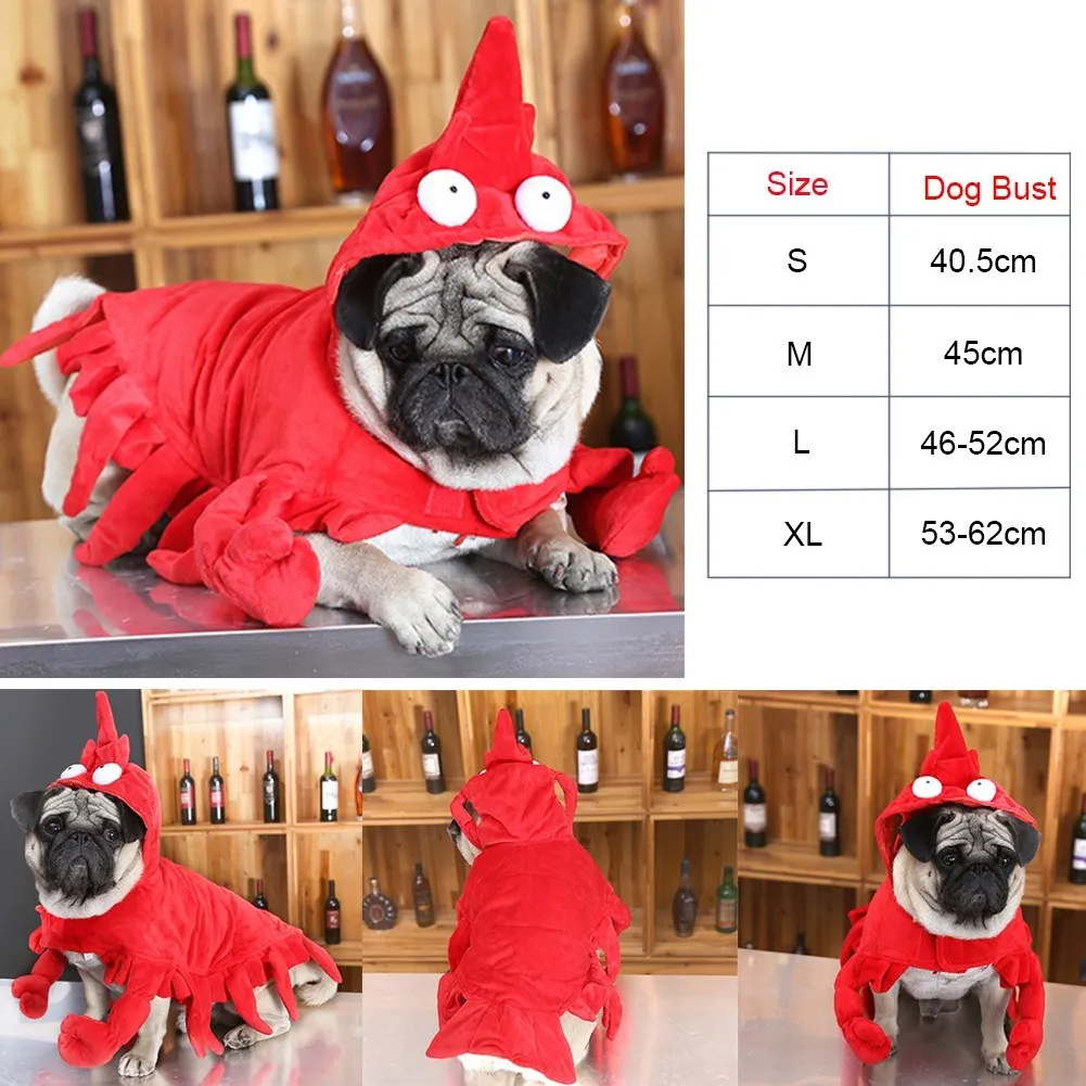 Dog lobster costume Teddy Pug Halloween clothes red role play pet clothes