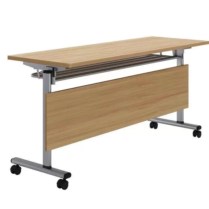 Folding conference table movable activity splicing strip table double desk foldable training table and chair combination