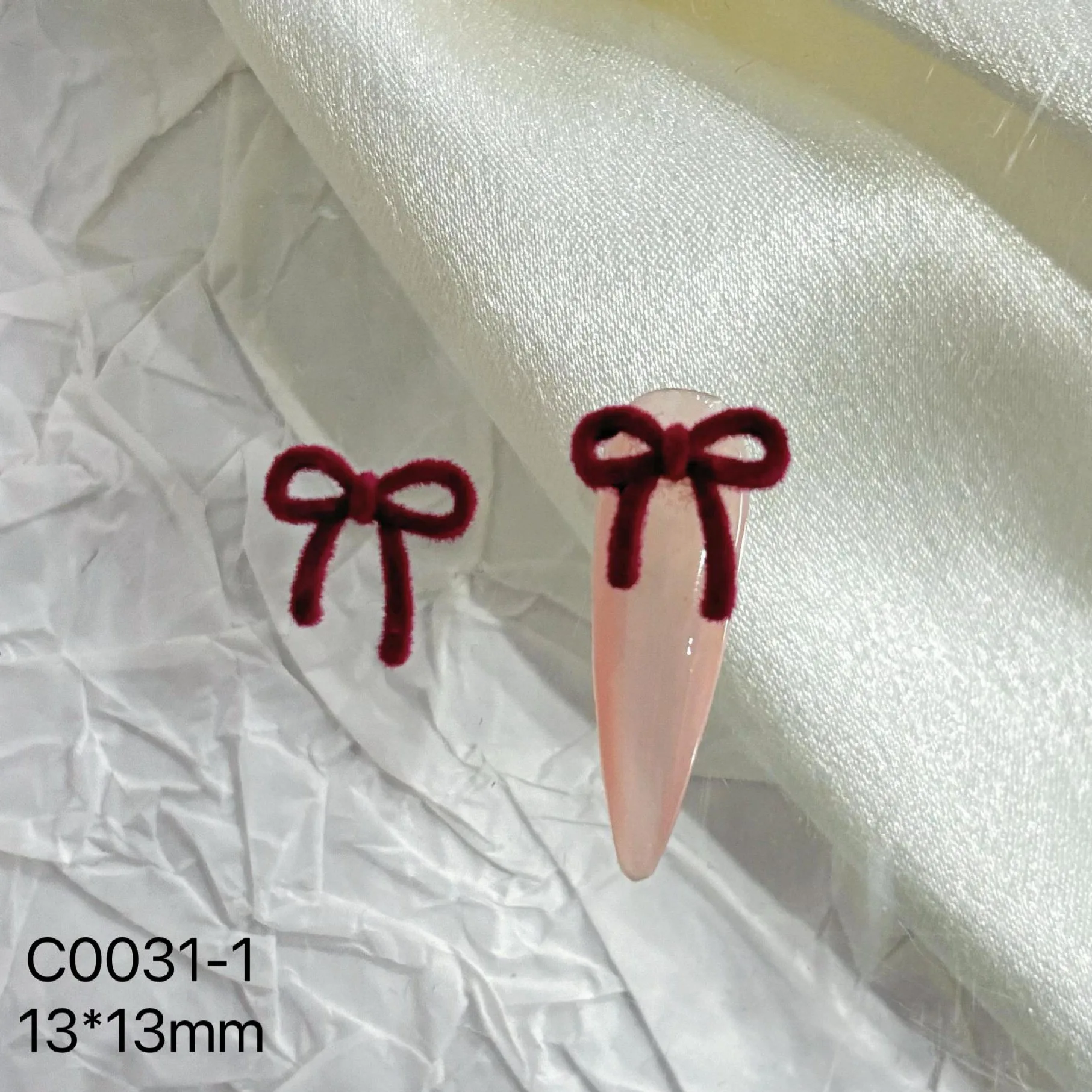 Kaniu – breloques pour ongles en velours, 10 pièces, strass en alliage noir, rouge, blanc, crème, pour décoration Nail Art, bricolage, Salon de manucure