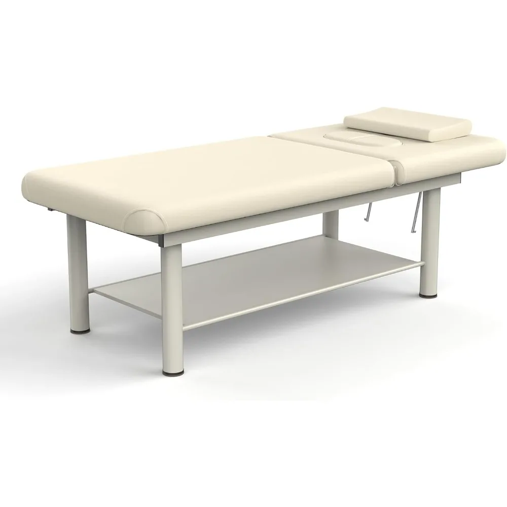 

Heavy Duty Professional Stationary Massage Bed Wide Massage Table with Backrest for Treatment Physical Therapy Spa Facial Bed, M