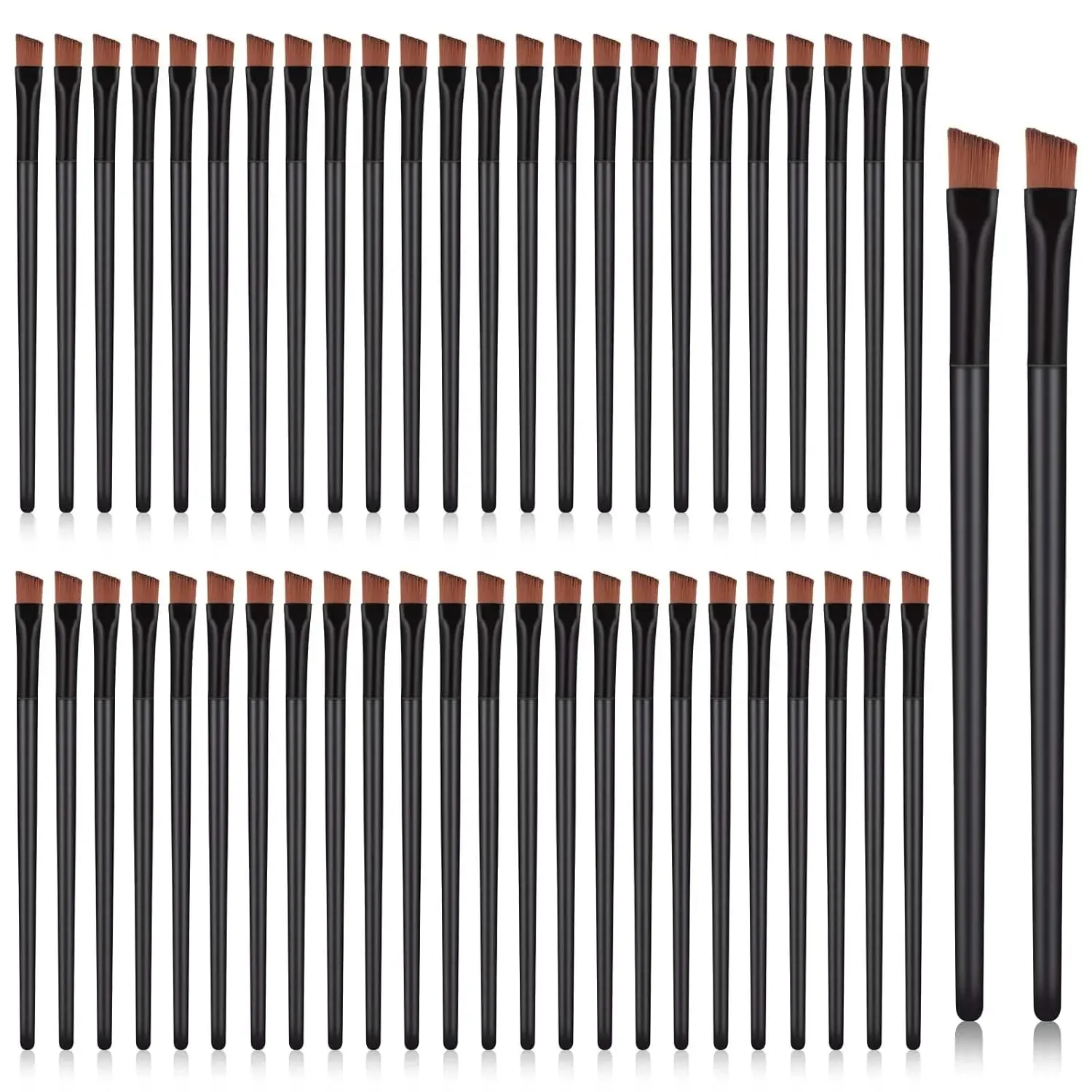 

50 Pcs Disposable Eyebrow Brushes Angled Flat Tapered for Tinting Concealer Eye Shadow Applicator Sticks Makeup Tools
