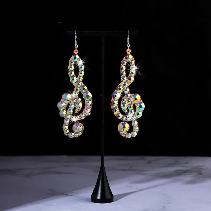 Belly Dance Earrings Bling Handmade Crystal Jewelry Anti-allergy Show Costume Accessory Luxury Quality Silver Rhinestone New