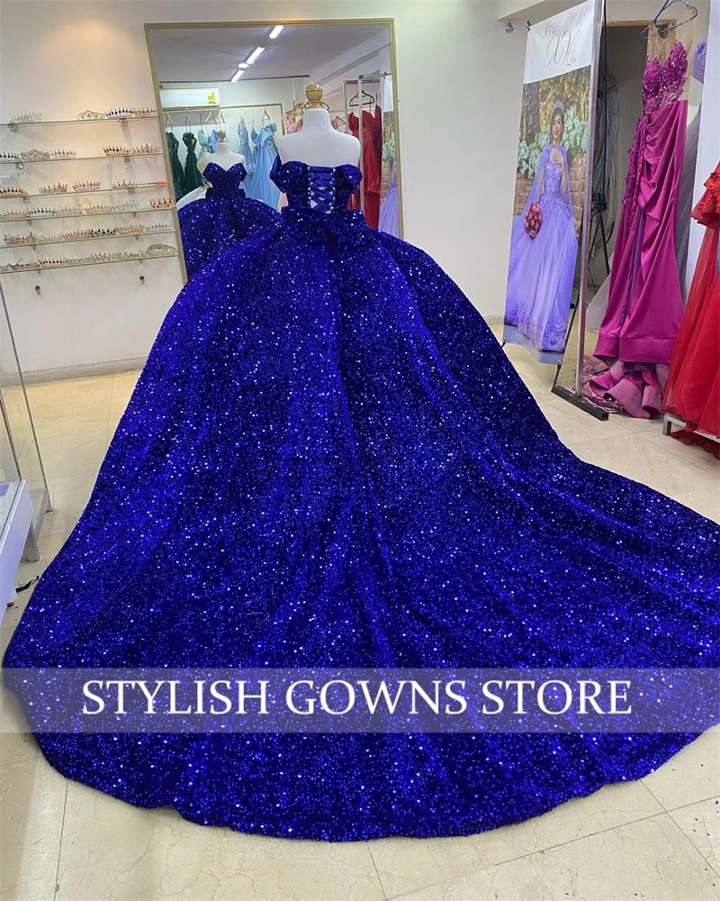 Robes de Quinceanera chérie bleu royal, robe de Rhà paillettes, robe de Rhformelle, remise des diplômes, n'importe quelle robe éducative, 15ABattCustomized