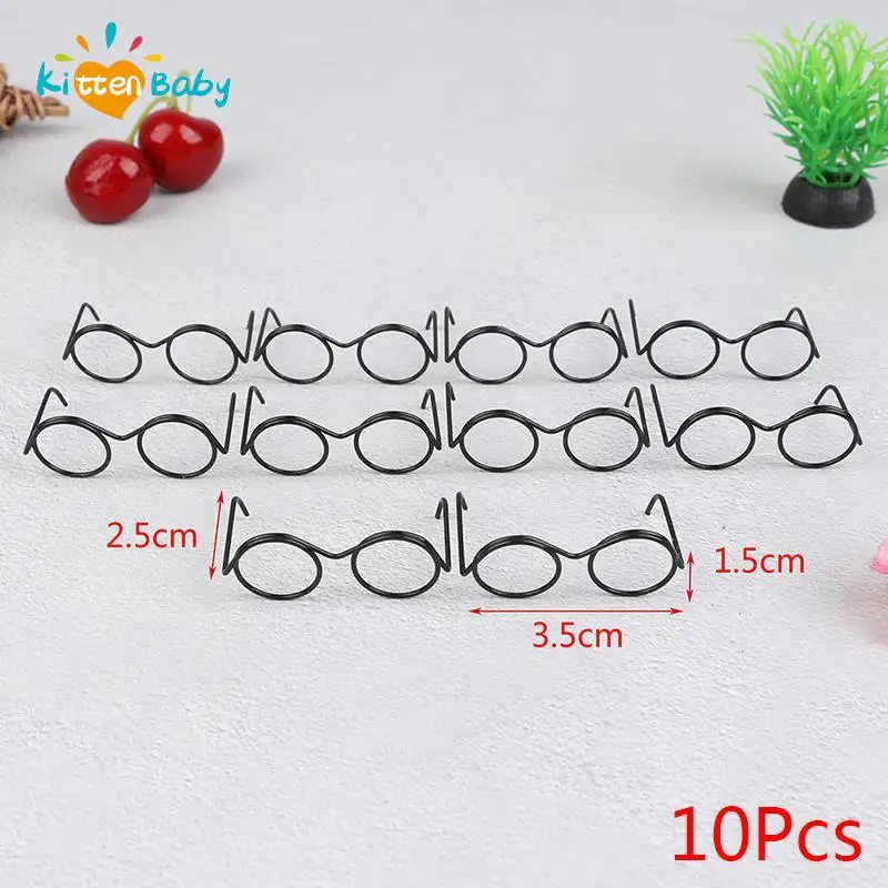 10Pcs/lot Fashion Round Frame Lensless Retro Cool Doll Glasses For Doll 30cm Round Frame No Lens Retro Cool Doll Glasses