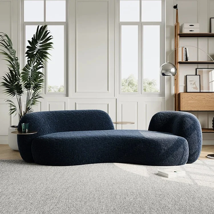

Modern Curved Fabric Sofa 3 Seater Special Shape Corner Sofa Luxury Living Room Furniture Three-seat Sofa