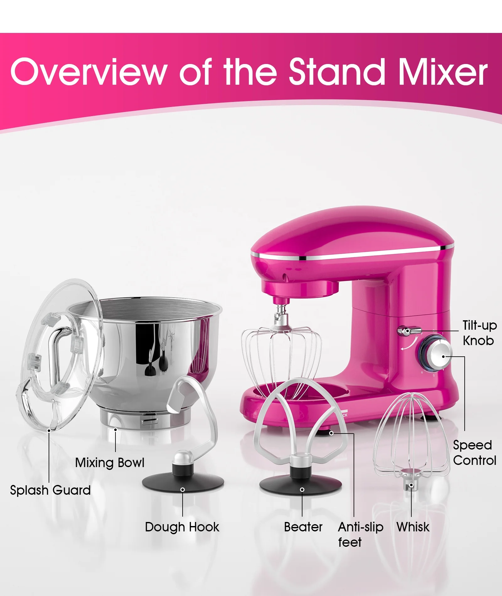 المطبخ المنزلي OEM Impastatrice المعونة 4.5L 5.5L الفولاذ المقاوم للصدأ خلط السلطانية حامل مورد الطعام خلاط الحرفي #2