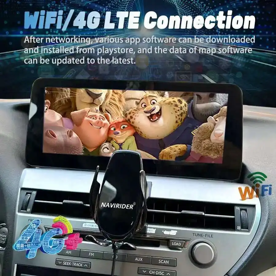 Стерео 12,3-дюймовый Android 14 для Lexus RX 450h RX450H RX270 RX350 2009-2015 Автомобильный мультимедийный видеоплеер Carplay qled Screen