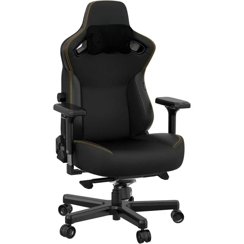 XL Gaming Chair for Adults - Ergonomic Black Leather Gaming Chairs with Lumbar Support, Comfortable Office