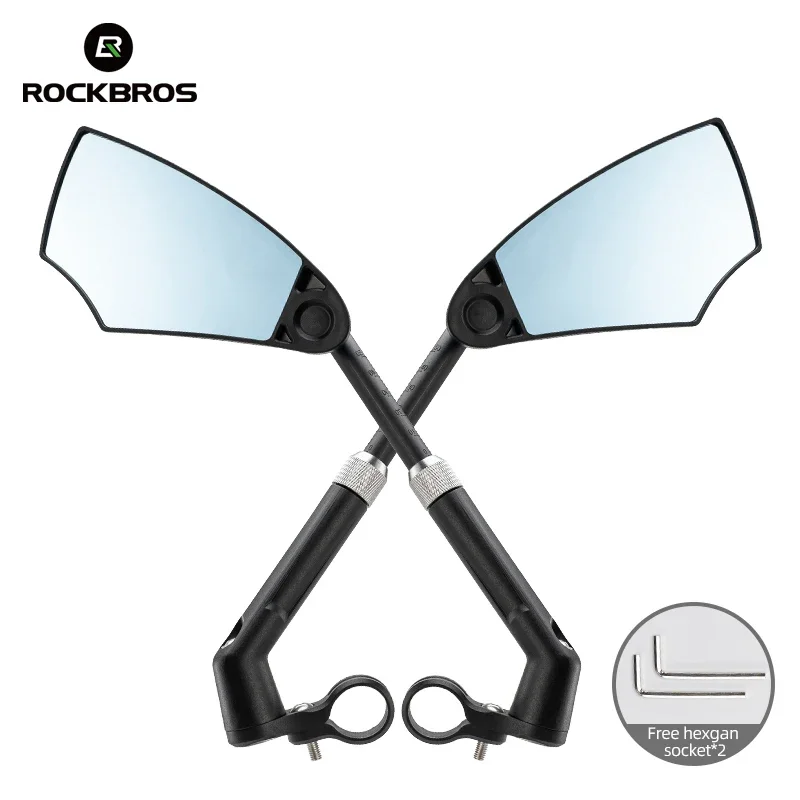 ROCKBROS Lokaler Versand Fahrrad-Rückspiegel Verstellbar 360° Drehbar Fahrrad-Reflektor Lenkerspiegel Anti-Explosion Blendfrei Für Mountainbike Straßenrad Roller