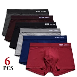 6Pcs/LotMen's Boxer Sexy Underwear High Quality Cotton Comfortable Boxer Shorts Mid Waist High Elastic Breathable Underwear Men