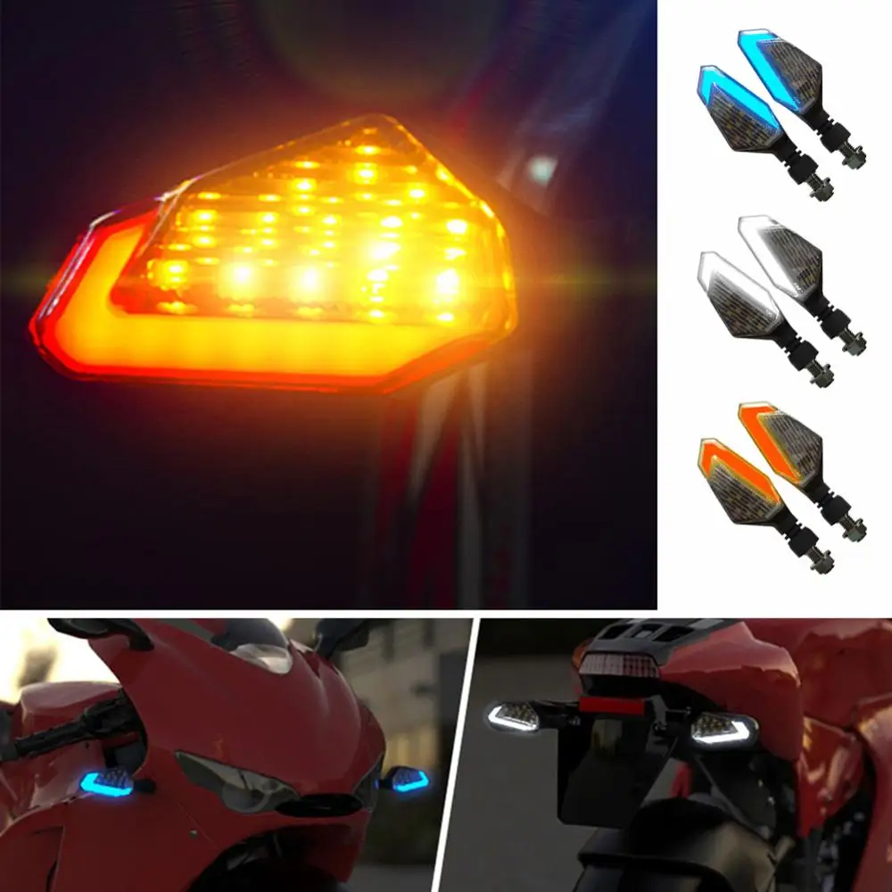 2PCS Motorcycle LED Turn Signal Light DRL Daytime Running Lights Indicator Blinker Lamp for Kawasaki BMW Hayabusa Yamaha Honda