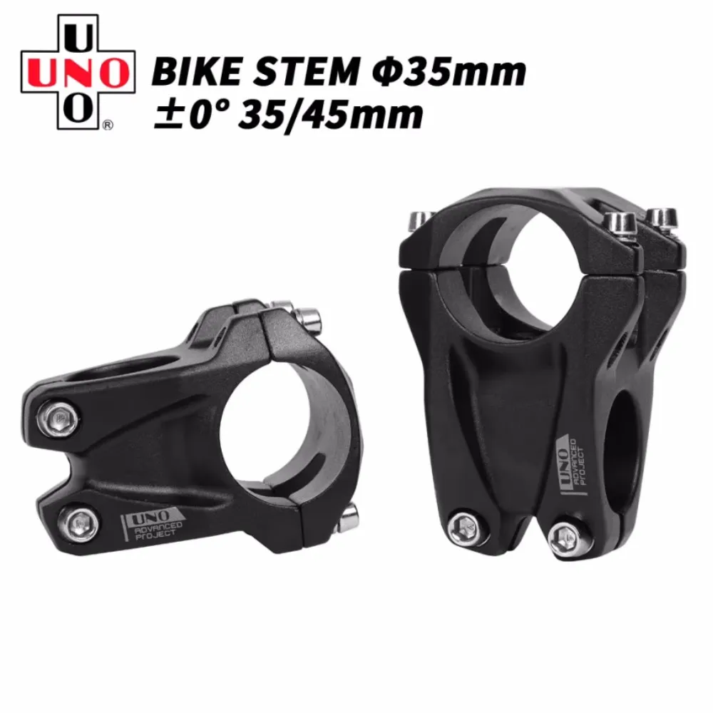 

UNO 35mm MTB Stem Kalloy 35mm Clamp 0 Degree Bicycle Stem 35/45mm Short Bar Riser High-Strength Mountain Bike Handlebar Extender