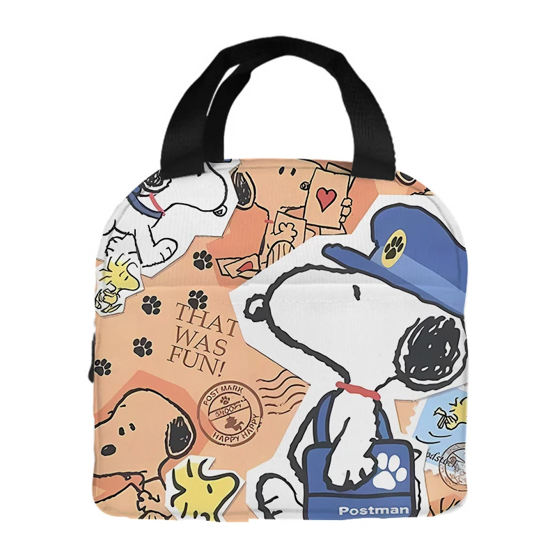 Snoopy torby na Lunch kreskówka folia aluminiowa worek ryżu posiłek pojemnik na lód opakowanie Anime mody studentów Bento torebka na Lunch prezent