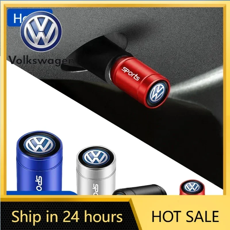 

VW New 4PCS Metal Tire Valve Caps Car Tyre Air Stems Cover For Volkswagen Jetta Golf Passat Polo Tiguan Arteon Touareg Magotan