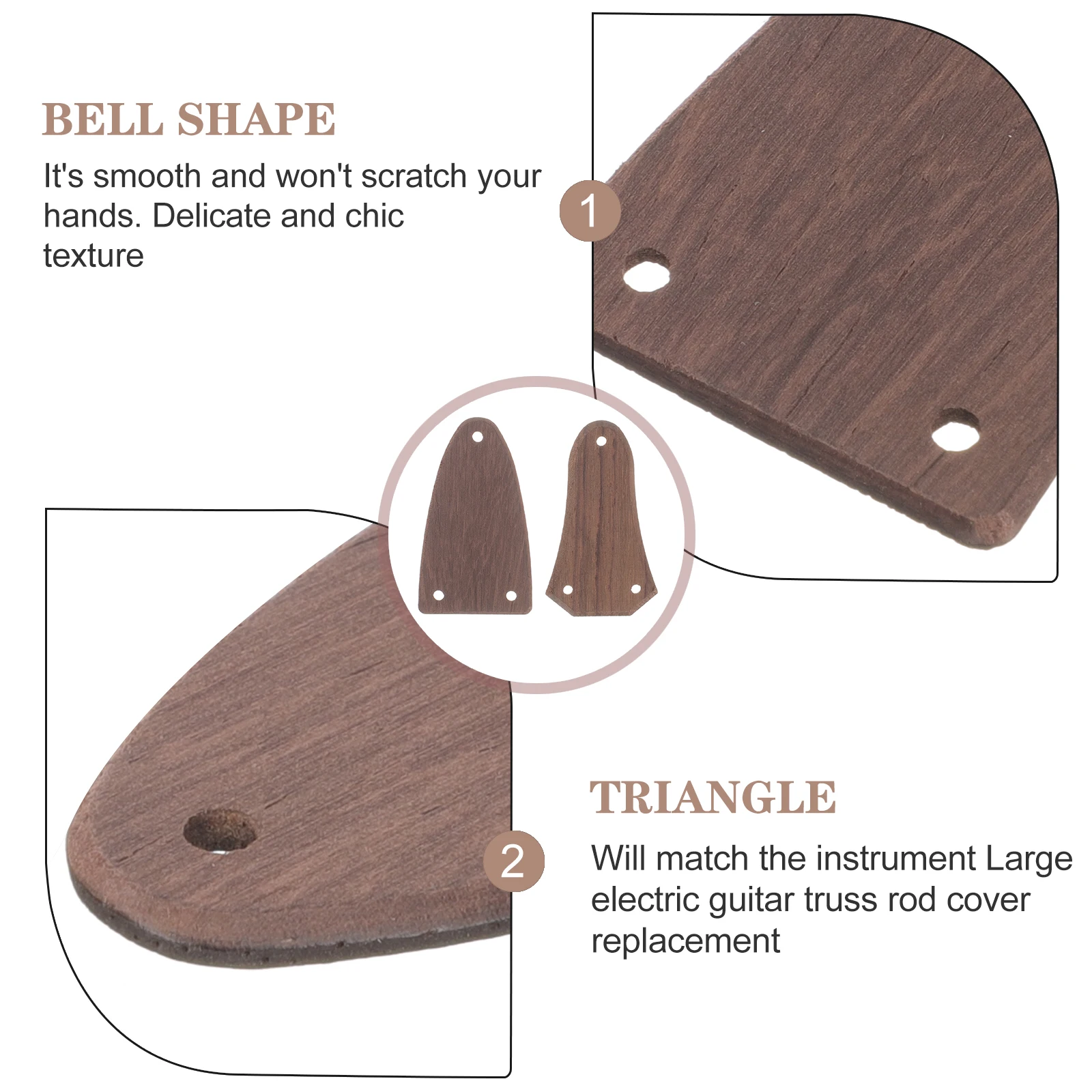 

2 Pcs Guitar Adjustment Rod Fitting Truss Cover Fittings Component Plate Electric Accessories