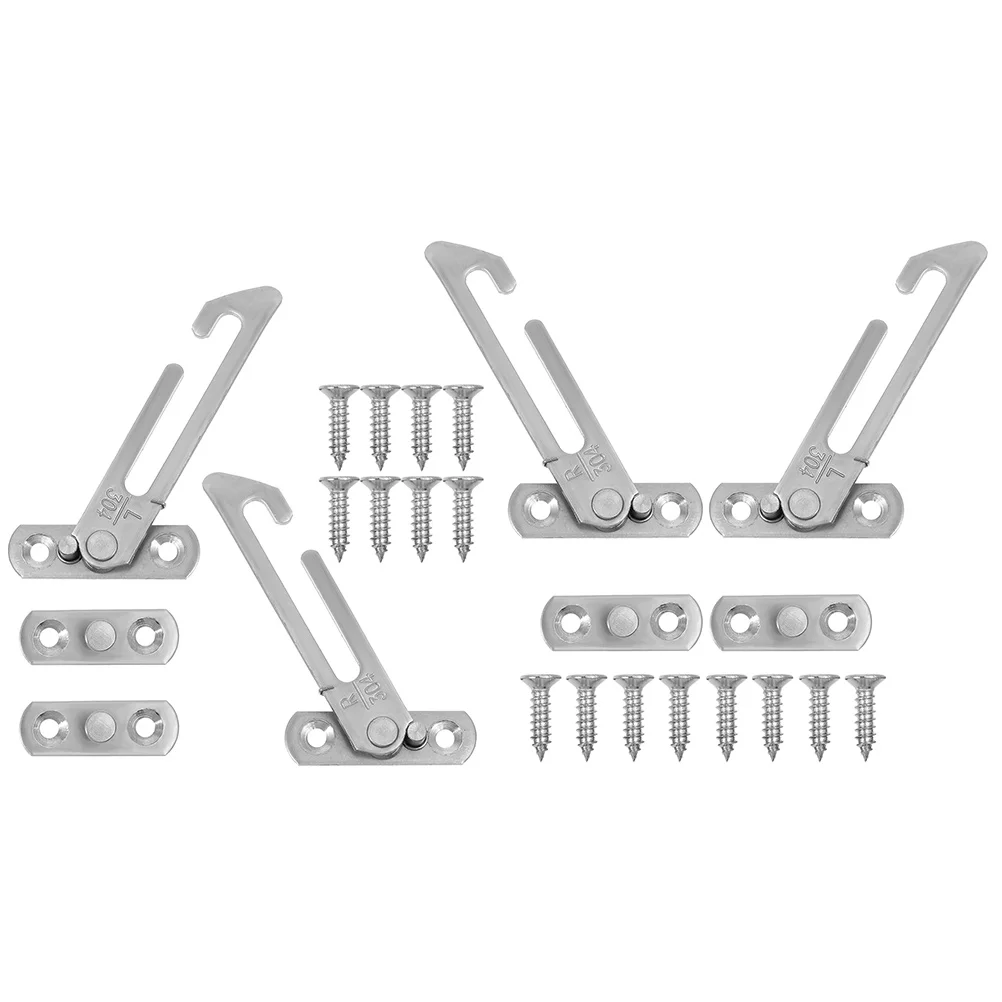 Stopper Window Safety Latch Restrictor Push and Pull Stainless Steel Lock Positioner Child