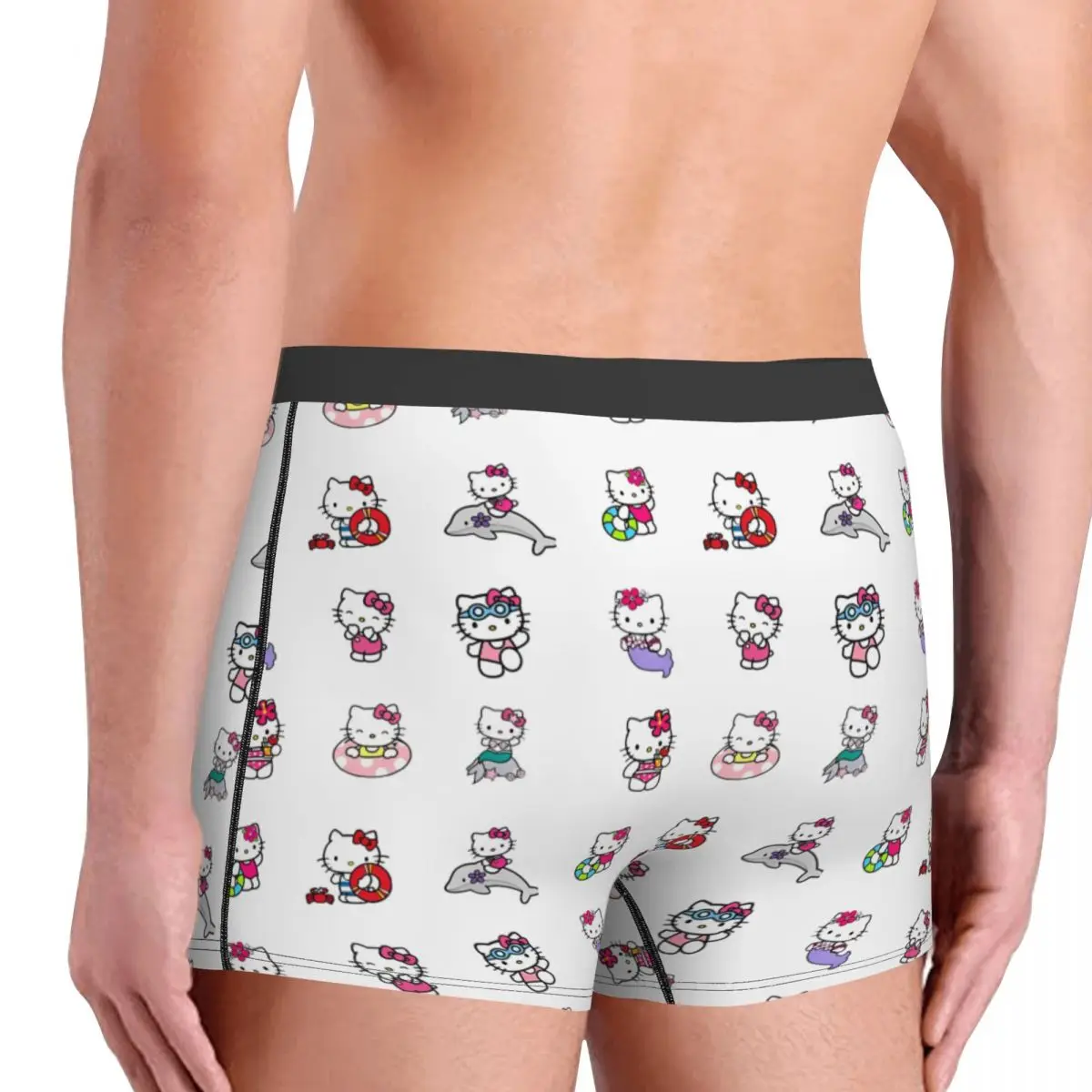 Hello Kitty Soft Quilt Underwear para homens, Swim Dolphin Boxers, Gag Gift, Shorts, Cuecas Boxer, Cuecas