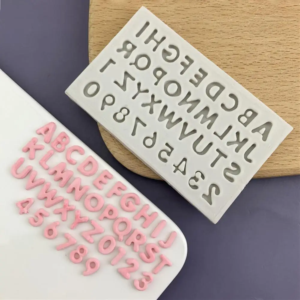 Flexible Silicone Cake Molds Nonstick Baking Molds for Desserts Alphabet Number Silicone Mold Set Mini Letters 0-9 for Cake