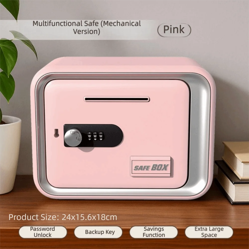 Password Lock Kids Piggy Bank Educational Toy Money Security Cash Can Coin Bill Slot Large Capacity Mini ATM Children Savings