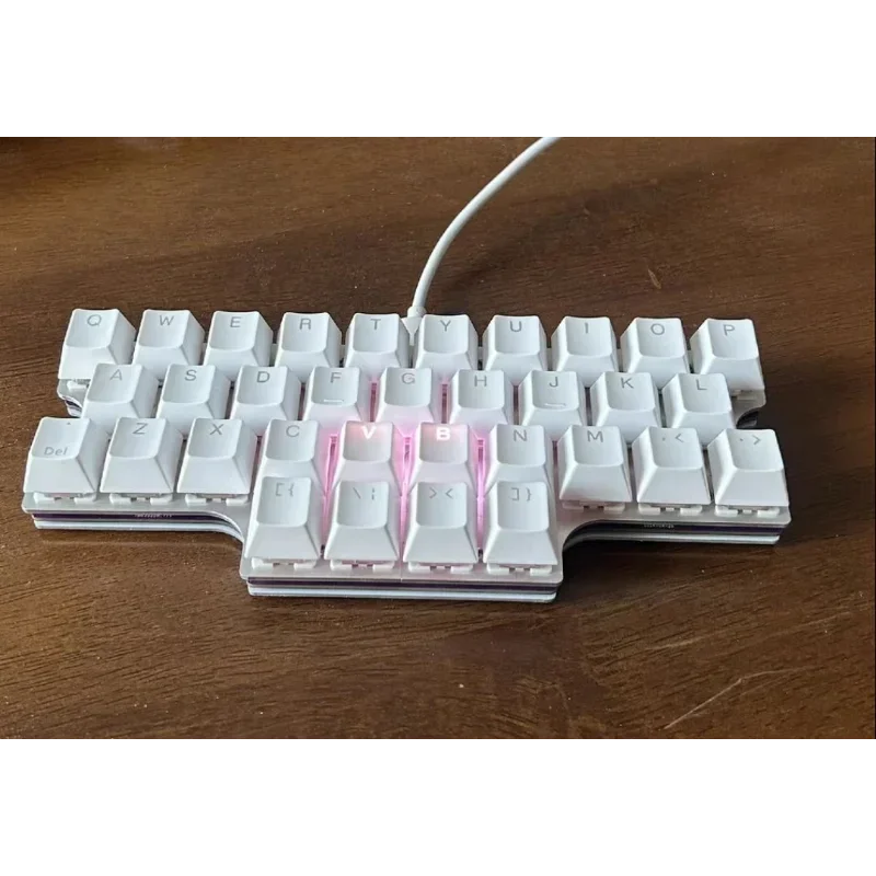 MiFuny Mini teclado mecánico con cable 34/33 teclas interruptor rojo compatible con QMK/VAIL teclados ergonómicos RGB personalizados para juegos de oficina