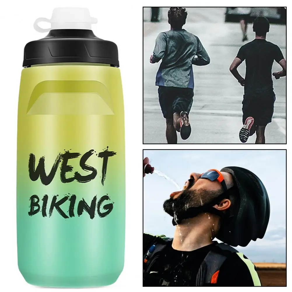 Lightweight Cycling Water Bottle 620ml Gradient Color Bicycle Water Bottle Dustproof Lid Anti-leakage Spout Cover for Outdoor