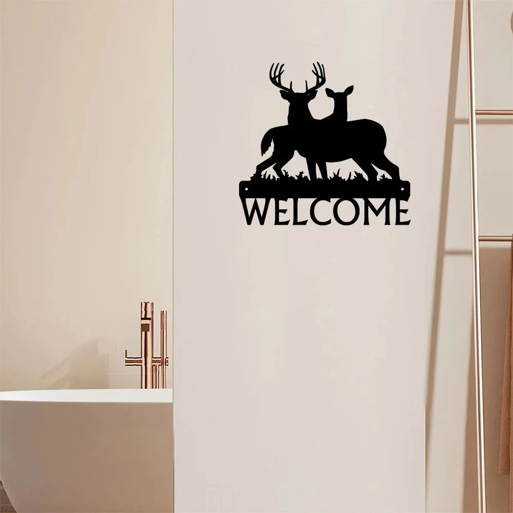 

Splendid Deer Buck Artwork Wall Stickers – Majestic Family Shape Welcome Sign. Grand for Wildlife Enthusiasts and Home Decor