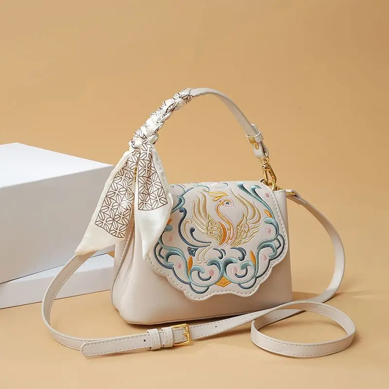 

Brand Soft Leather Ethnic Embroidery Handbag 2026 New Package Original Shoulder Bag Elegant High Temperament Messenger Bags