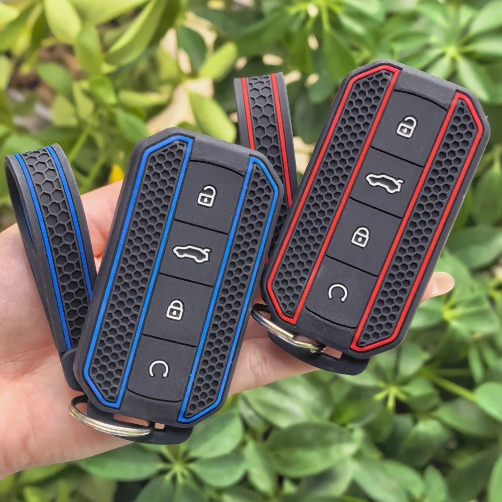 Silicone Car Key Case Cover for Chery Jaecoo J5 5 2025 2026 Remote Key Case Bag Keychain Auto Protection Accessories