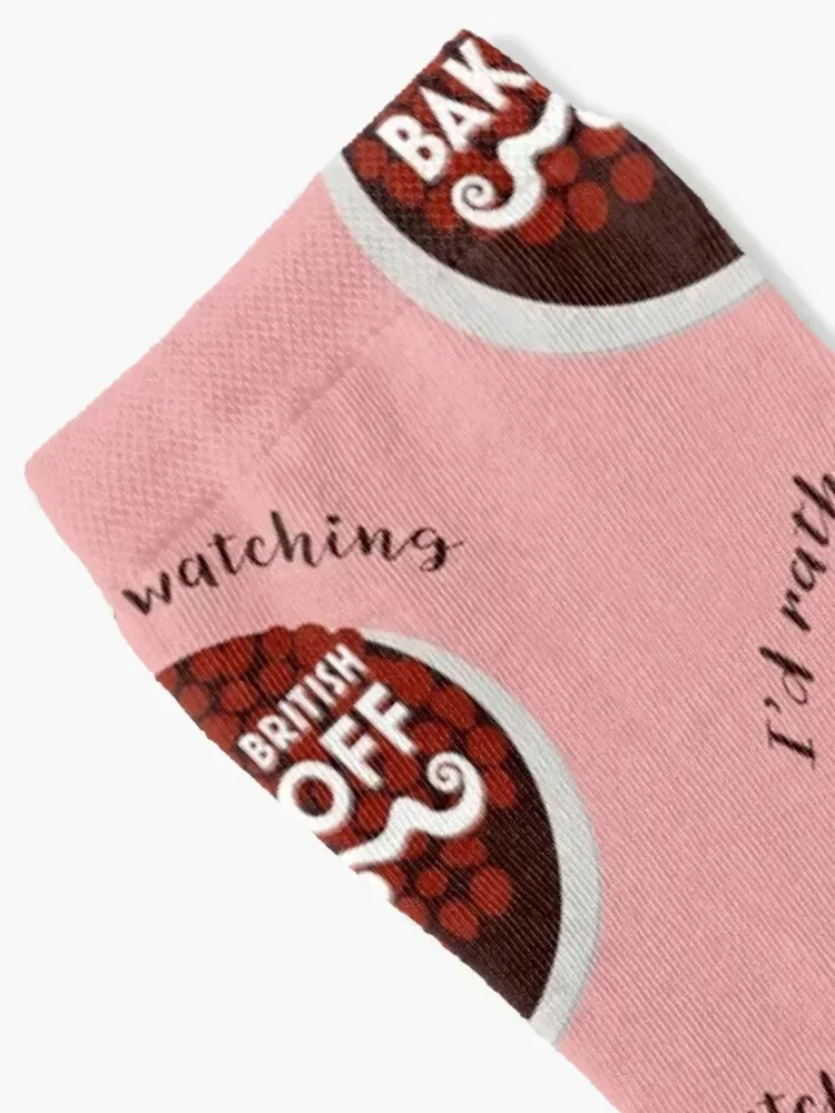 I'd Rather Be Watching The Great British Bake Off Socks crazy kids anti slip football Socks Men's Women's