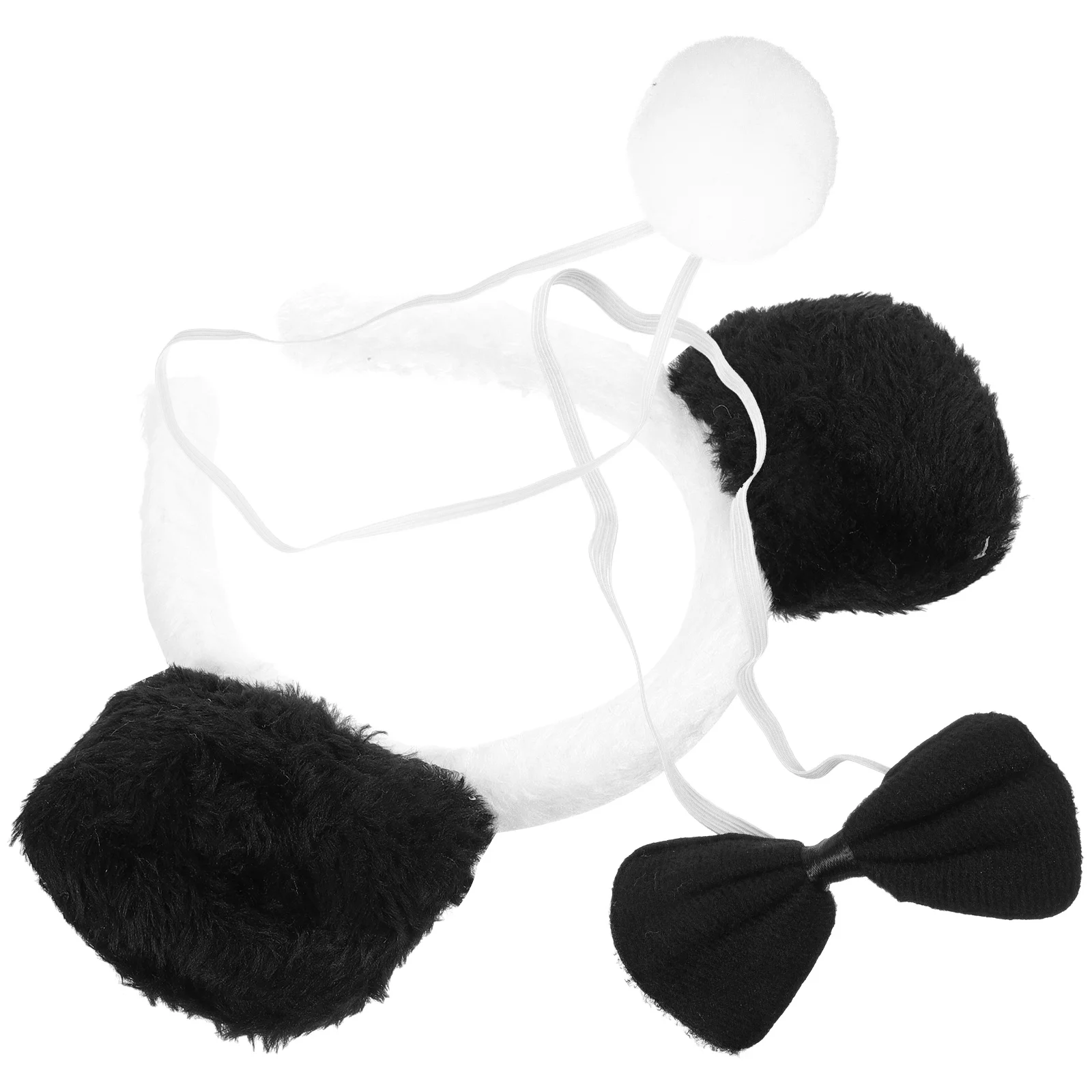 Cosplay Tail Bow Tie Bunny Suit Panda Costume Hair Hoops Plush Ears Headband Animal Headbands Decorate Tails