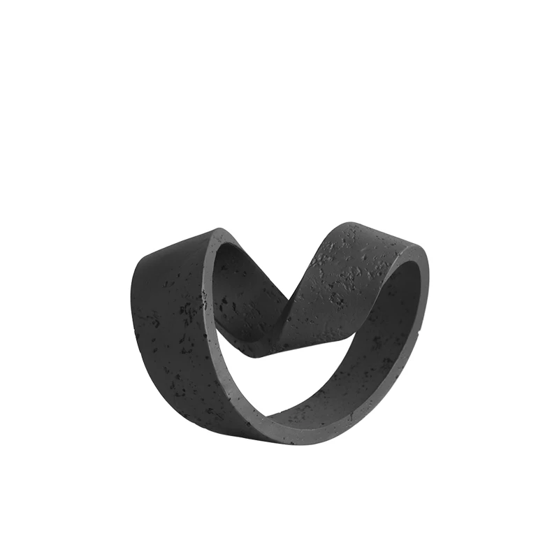 

Modern light luxury geometric ring ornament creative art imitation travertine model room living room TV cabinet decoration