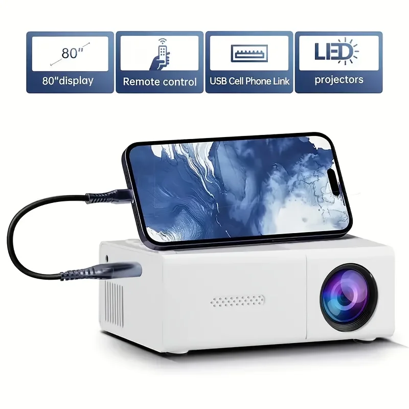 Mini Proyectores Portátiles Led Micro Proyector 1080P Proyector De Teatro Para Reuniones En Casa (Versión Actualizada Más Reciente)