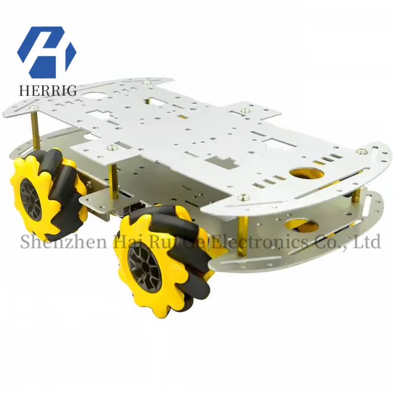 

Mecanum wheel aluminum alloy car chassis DIY ultrasonic intelligent obstacle avoidance car 4WD four-wheel drive car chassis