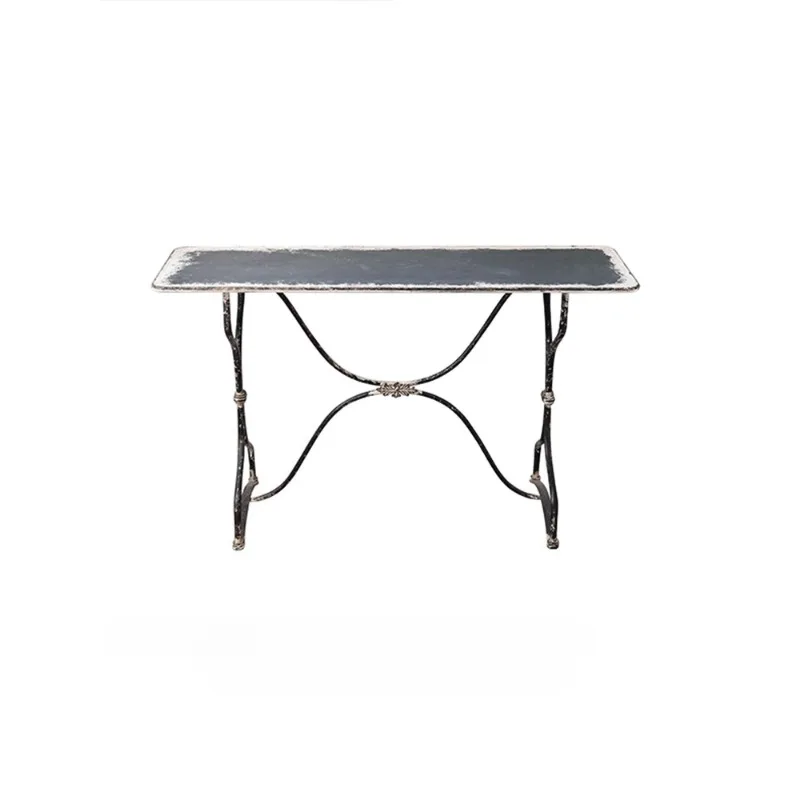 American country table, wrought iron vintage entry, entrance table, living room balcony, garden, gardening, French worktop